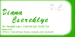 diana csereklye business card